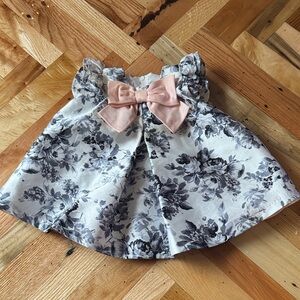 Bonnie Baby Floral Dress with Pink Bow